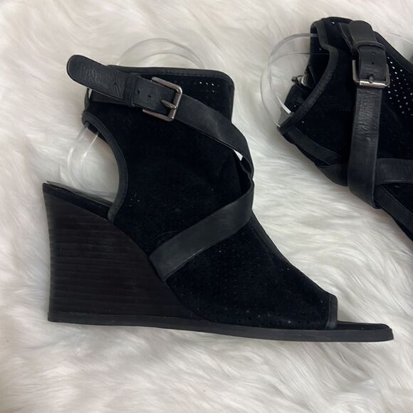 Denim supply Ralph Lauren Black Suede Peep Toe Ankle booties Size 7 BIN 16 - Picture 4 of 10